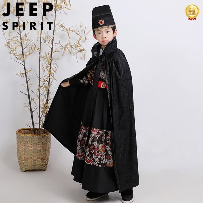 吉普（JEEP）男童汉服儿童飞鱼服中国风霸气升级古装锦衣卫春秋款演出服万圣节 黑色(长袖+披风+帽子) 伸缩剑+腰 110cm使用感如何?