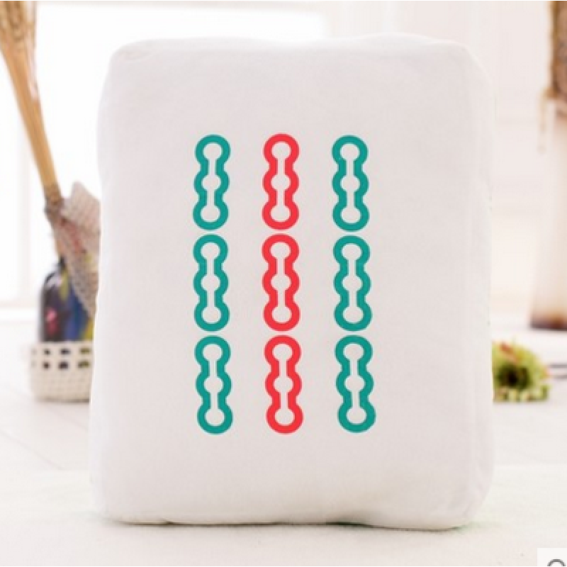 ouoety麻将抱枕手捂创意毛绒玩具居家靠垫红中发财八万靠枕爸妈生日