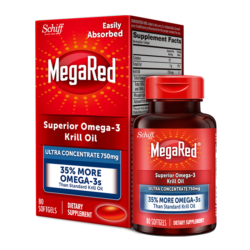 MegaRed脉拓纯南极磷虾油软胶囊750mg（omega-3美国进口epa高纯度深海鱼油升级 血脂磷脂dha中老年成人）