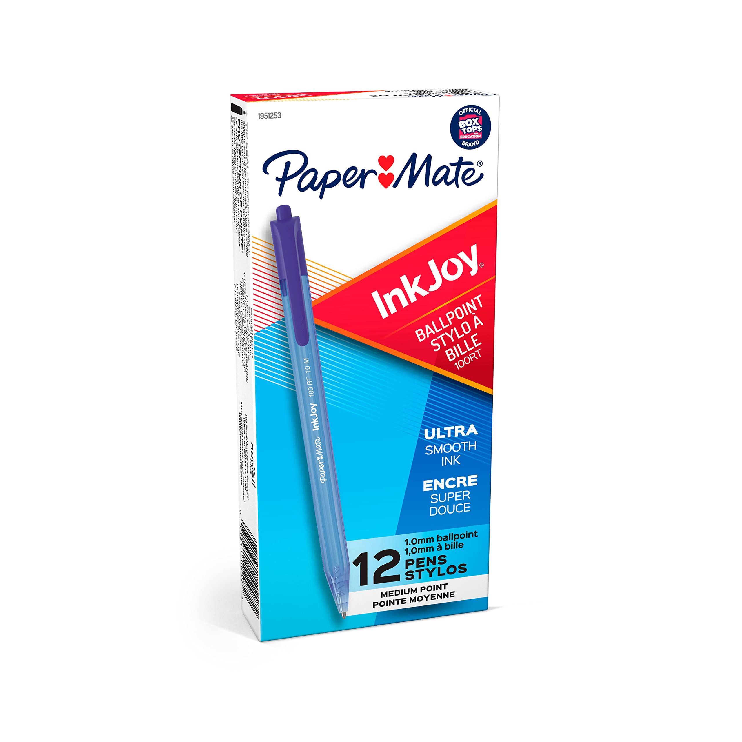 PAPER MATE 圆珠笔 1.0mm蓝色 办公学习文具 12支装