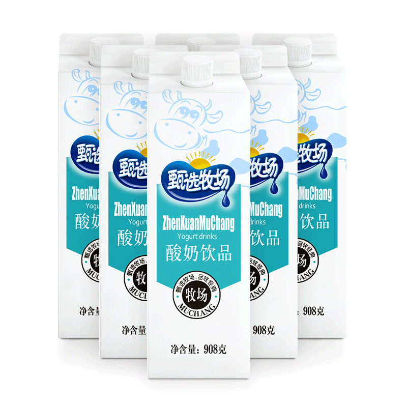 完达山甄选牧场酸奶饮品908g*12盒