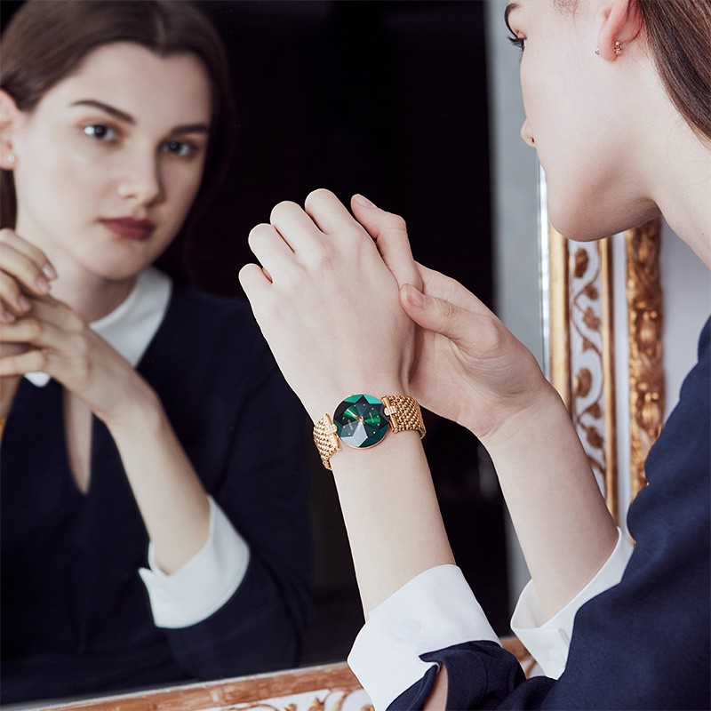 左微沙（JOWISSA）瑞士女表时尚优雅小绿表防水石英女士手表瑞表原装品牌 J5.462.M-绿盘钢带