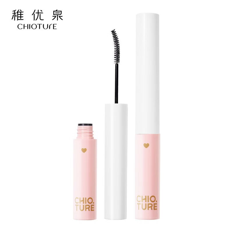 稚优泉（CHIOTURE） 睫毛膏纤长卷翘黑棕色不易晕染女防汗浓密细刷头初学者新年礼 黑色