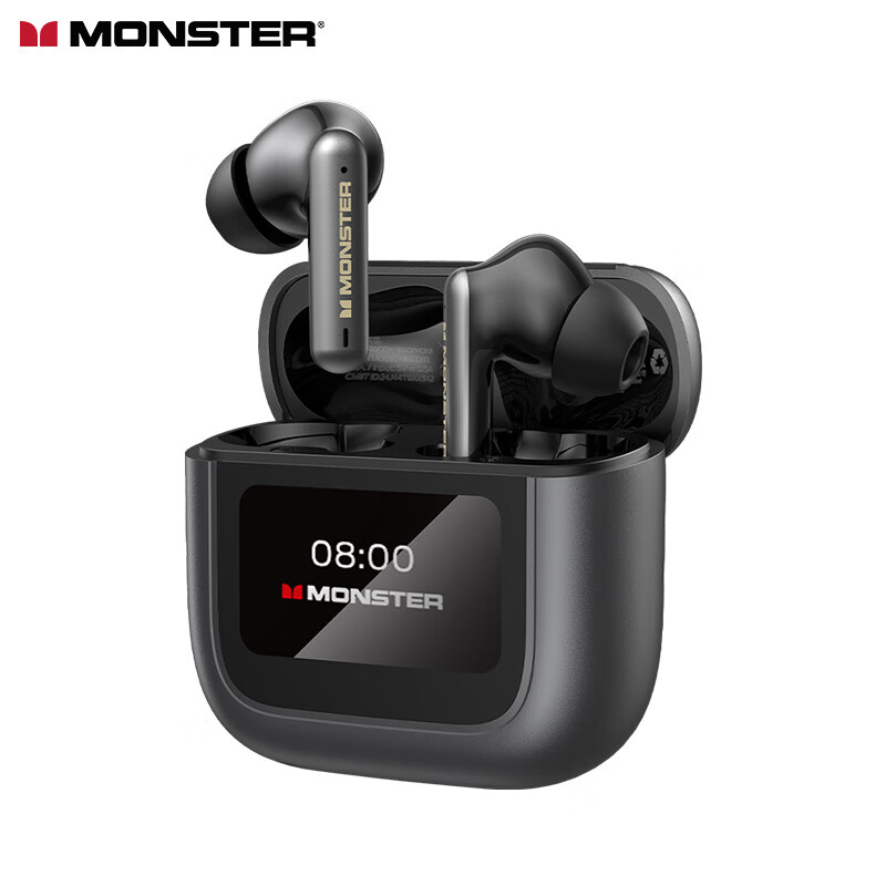 魔声（Monster）Open Touch Pro100无线蓝牙 开放式挂耳式蓝牙耳机 久戴不痛听力续航低延迟气传导降噪高清通话 黑色入耳（ANC+ENC）