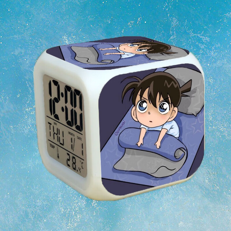 嘉宴动漫闹钟 周边产品柯南名侦探柯南七彩变色儿童礼品小闹钟 1电池