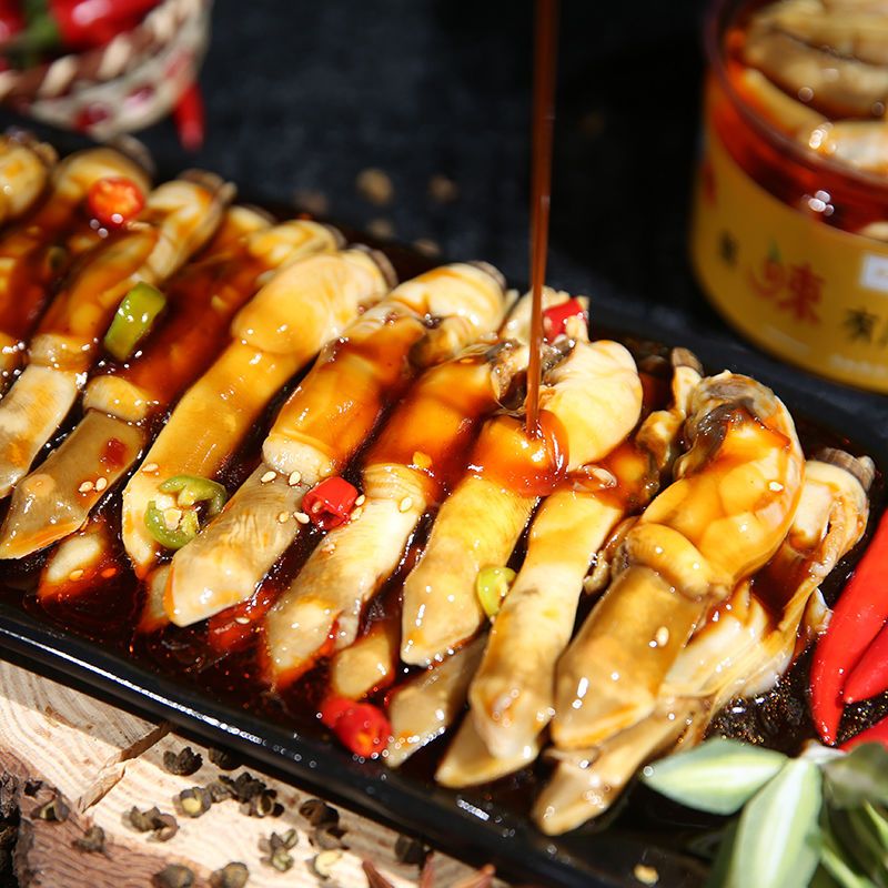 四小姐麻辣蛏子肉即食麻辣小海鲜去壳大蛏王香辣熟食竹蛏罐头下饭食品