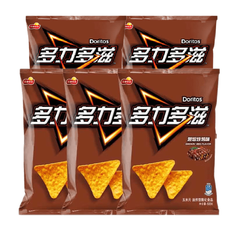 68g*9袋超浓芝士玉米片旗下薯片膨化零食礼包 多力多滋烧烤味68g*5袋