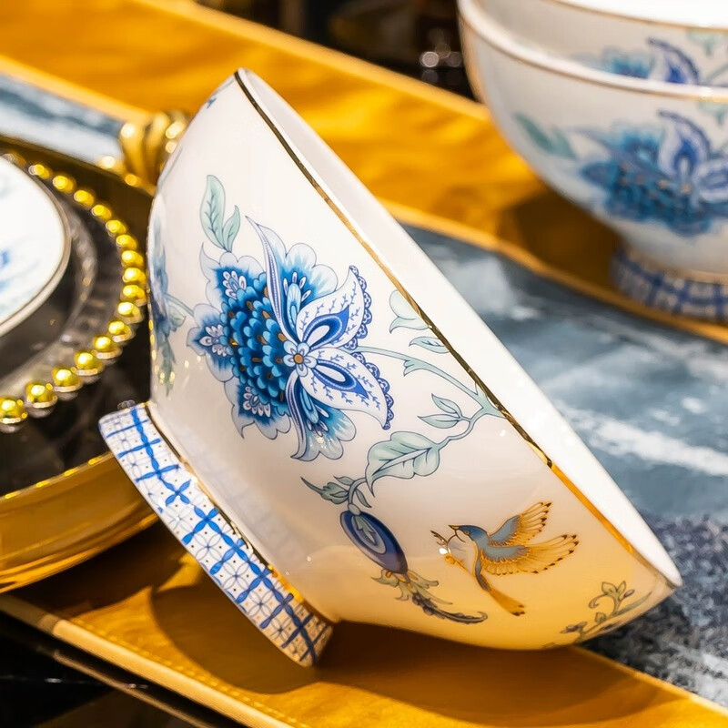 英格丽(ingri)欧式碗碟套装家用陶瓷高颜值吃饭碗筷盘子碟子组合饭碗