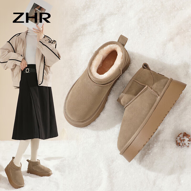 ZHRѩ��ѥŮ�������ޱ�ů�����ЬŮ��Ͳ���ѥ��Ů GZ08 ����ɫ 37 