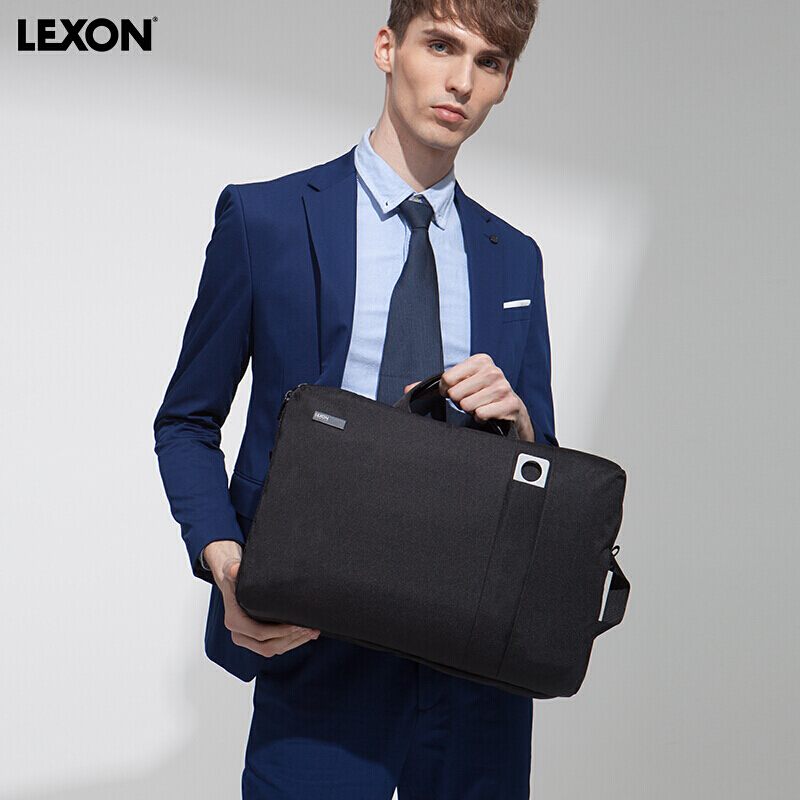 乐上(LEXON)商务笔记本电脑包双肩包男15.6英寸多功能斜挎包三用手提公文包 LNE1629 黑色