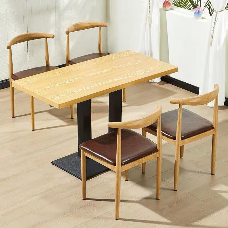 莫贤快餐桌早餐店餐馆饭店餐厅食堂吃饭桌快餐桌椅组合小吃面馆饭店烧