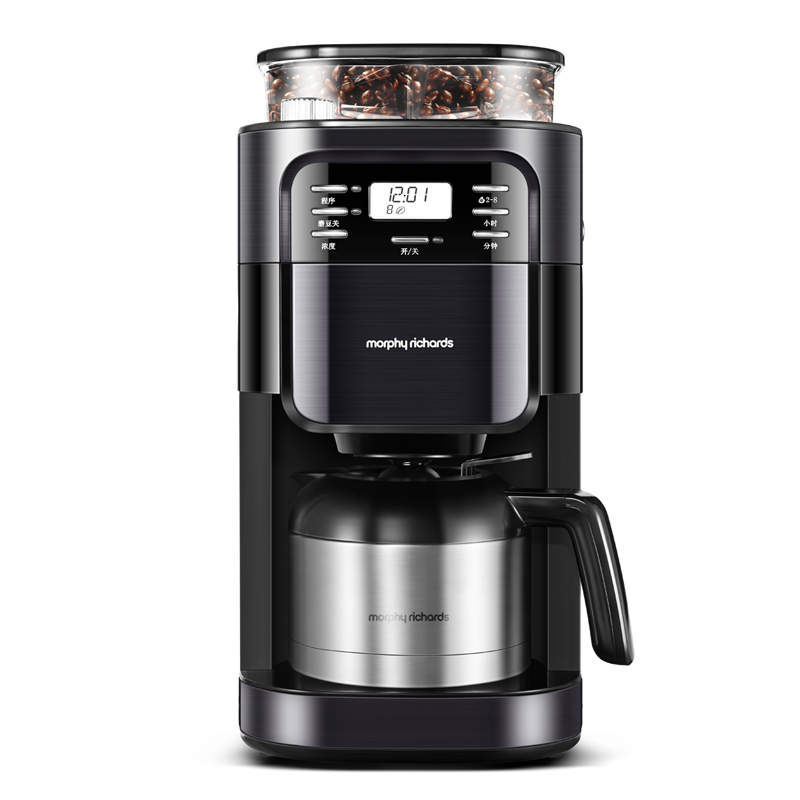 摩飞（Morphyrichards）咖啡机全自动磨豆家用办公非胶囊咖啡机 双层保温咖啡壶MR1028 豆粉两用