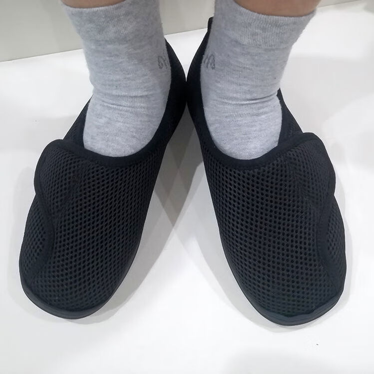 索涉(suoshe)大脚趾受伤专用鞋老人脚背高宽肥脚肿春夏透气加宽脚肿鞋