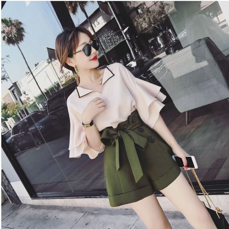 柠芯柠云清纯小白花穿搭小个子甜美风145cm155淑女甜美小清新短裤洋气