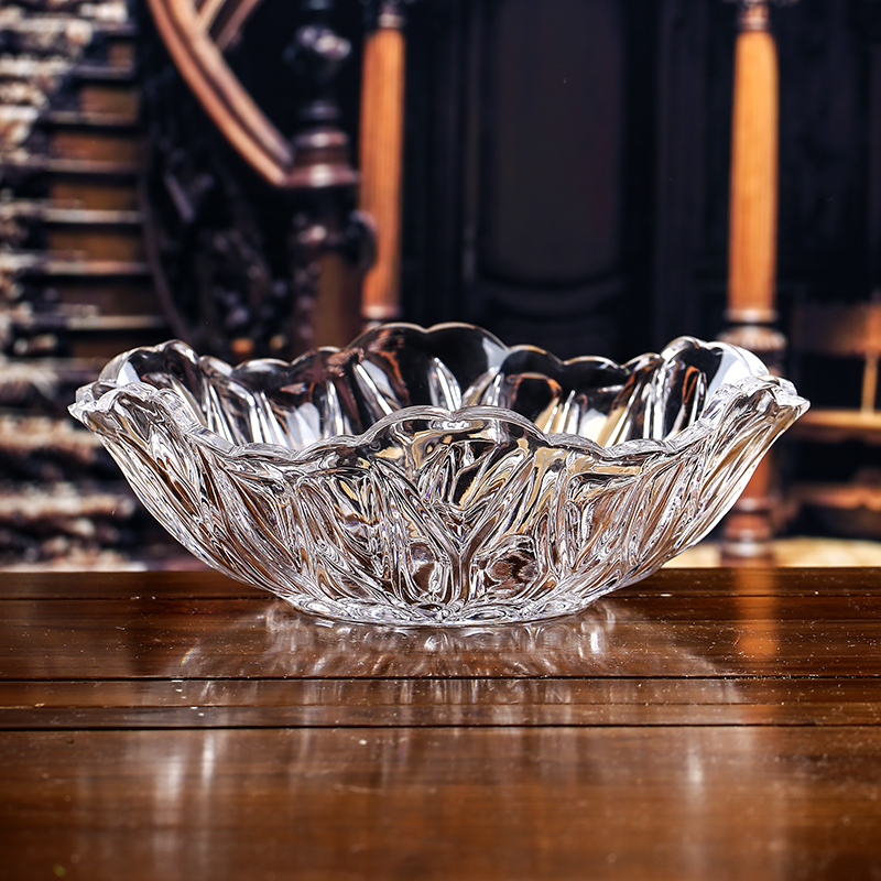 高斯（GLASS）和悦系列水果玻璃水果盘果斗欧式家用创意果碗客厅简约透明 290mm 透明