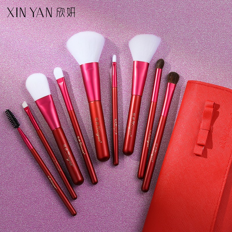 欣妍(xinyan)化妆刷套装 散粉腮红刷粉底刷高光刷眼影刷晕染刷唇刷