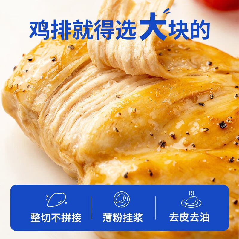 小牛凯西鸡排鸡胸肉低脂高蛋白健身代餐轻食低脂 [80g*10]原味*4+奥尔良*3+黑椒*3