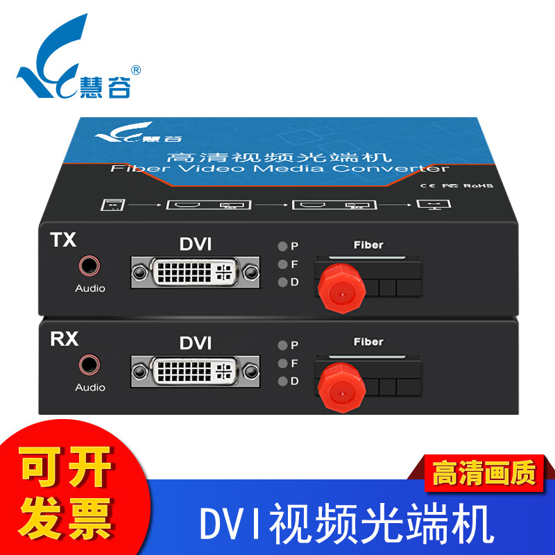 慧谷 高清DVI视频光端机,DVI光纤延长器,DVI光纤收发器 带音频 一对价格 FC接口 DVI光端机