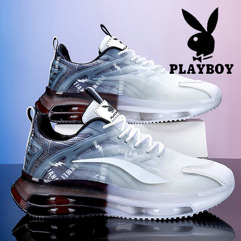 花花公子(playboy)鞋子男鞋2024春夏季新款透气休闲网鞋男士厚底老爹