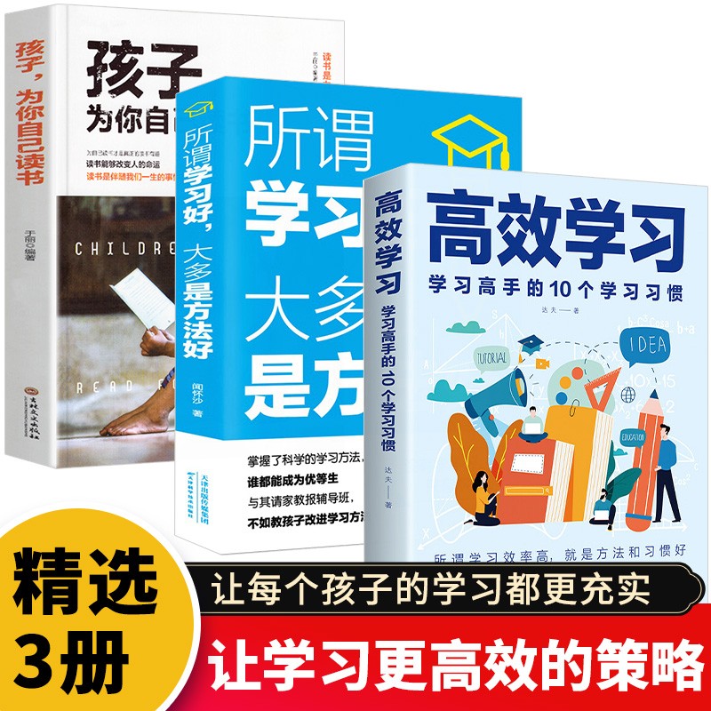 全套10册 高效学习法等你在清华北大所谓学习好大多是方法好哈佛凌晨四点半孩子为你自己读书提分手册书籍 高效学习3册