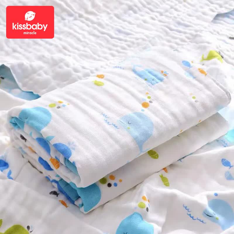 Kissbaby MiracleA类纯棉婴儿浴巾四层纱布浴巾宝宝用品儿童裹巾新生儿 鲸鱼 70*90cm使用感如何?