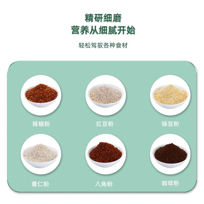 kitchen monster磨粉机小型研磨机电动打粉机超细打花椒面打磨五谷杂粮干磨粉碎机多功能研磨机 经典黑