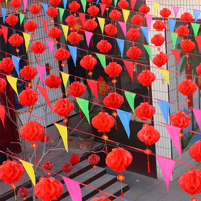 极度空间 小灯笼 节日装饰结婚婚庆婚礼布置彩色三角烫边串旗灯笼套装使用感如何?