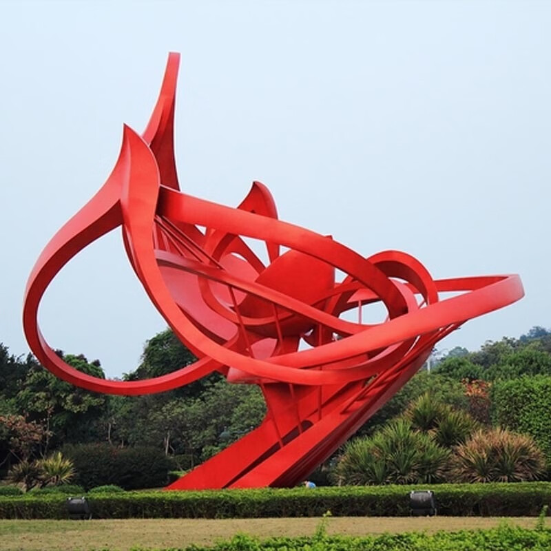 瀛乐 厂家定制大型不锈钢雕塑户外广场校园园林金属铁艺艺术地标性摆