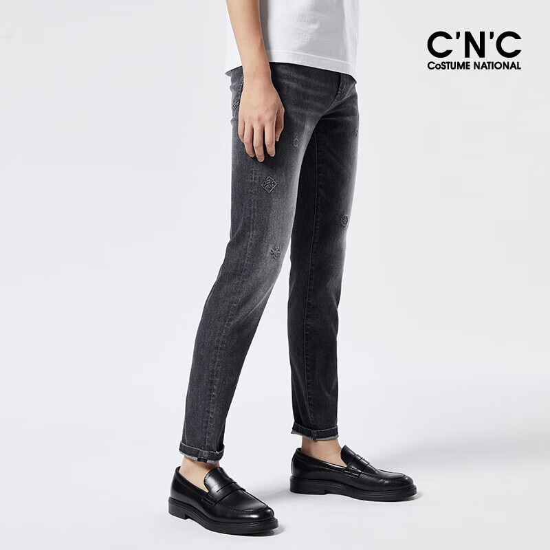 cnc【轻奢衣服】cnc男装23年春夏新款牛仔裤男士品牌字母logo裤子