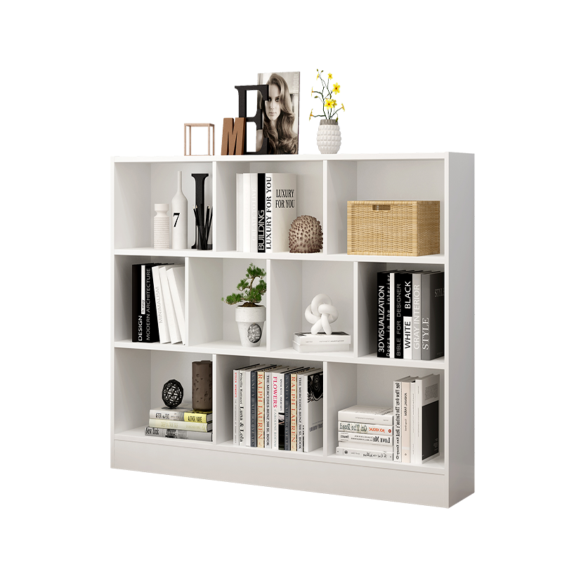 蔓斯菲尔 书架简约现代多功能置物架大容量省空间防尘落地式收纳简易储物格子柜 80*24*104cm蒂芙尼绿色