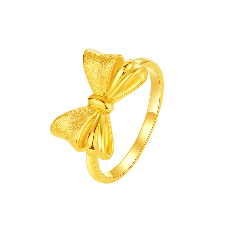 百亿补贴:周大生黄金戒指女足金在逃公主蝴蝶结固口指环送女友生日礼物- 足金在逃公主戒指 1.00g -10圈口1304元