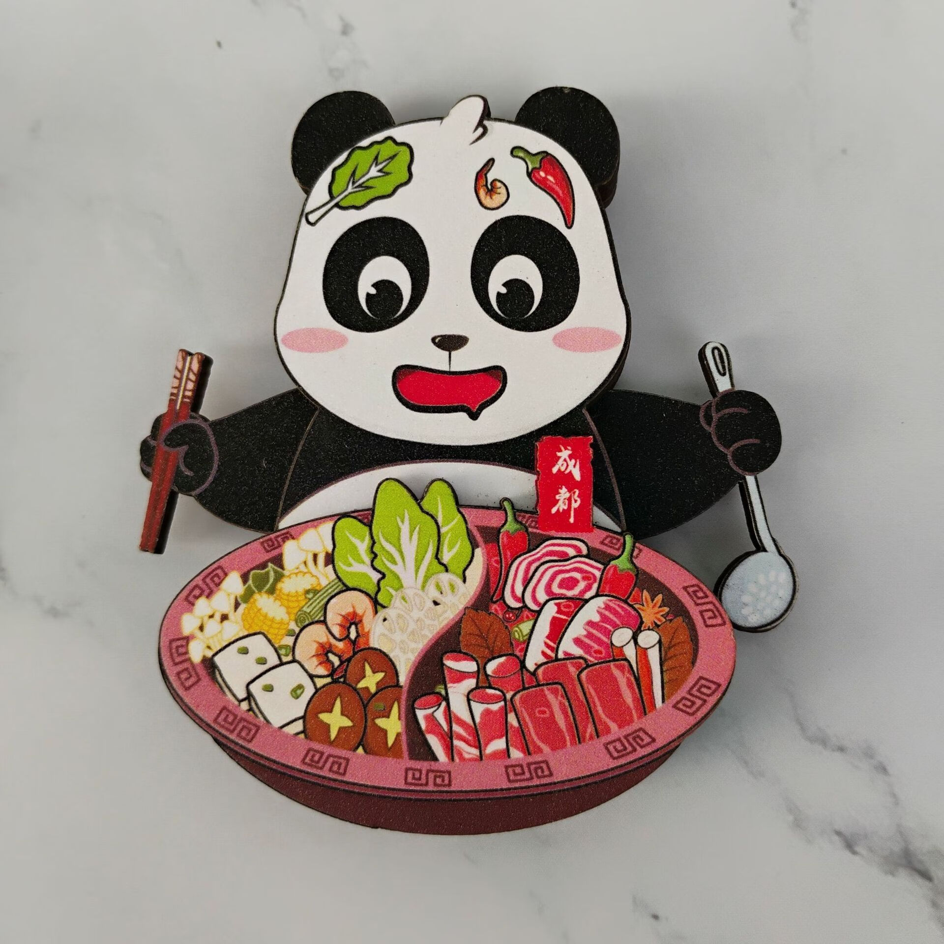 素星幻膜冰箱贴四川成都景区文创旅游纪念品热门 熊猫火锅x