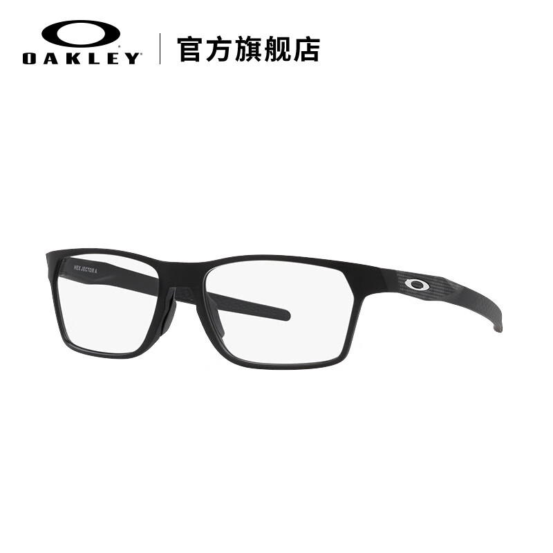 OAKLEY欧克利防蓝光配镜矩形眼镜框男女HEX JECTOR(A)缎面黑0OX8174F-05