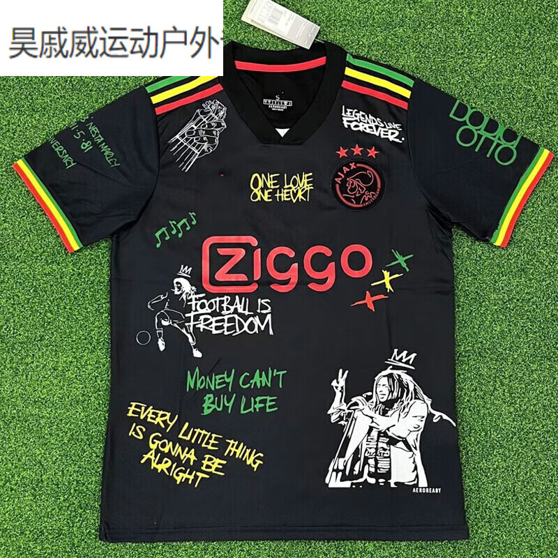 麦磊 *阿贾克斯游戏版足球球衣2021-22 Ajax special shirt jersey的 黑色 S