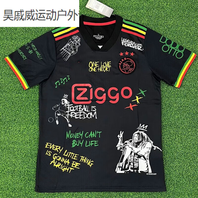 麦磊 *阿贾克斯游戏版足球球衣202122 Aax ial shirt ery的 黑色 S