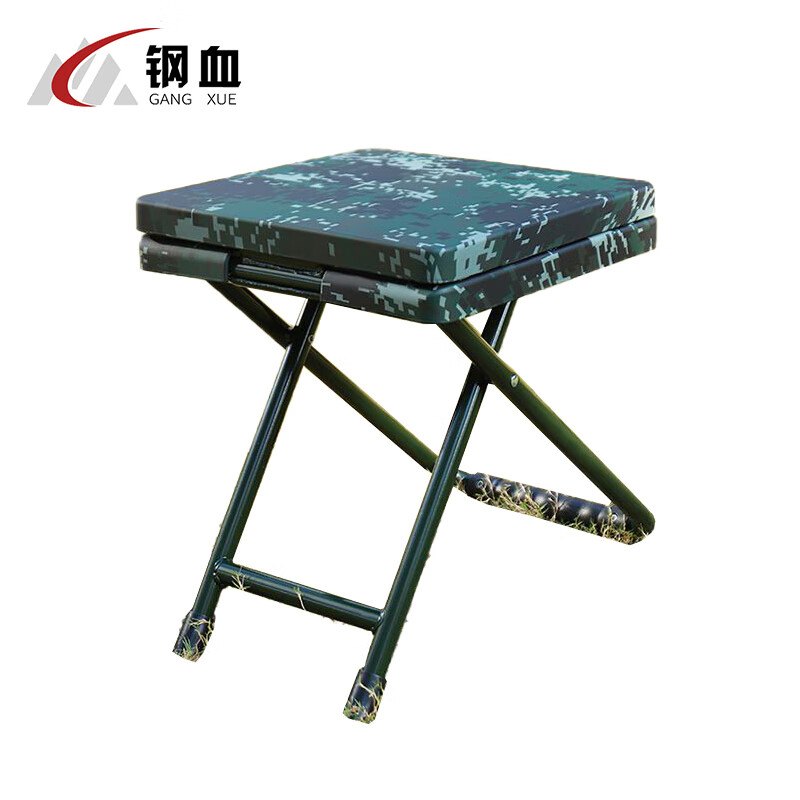 钢血 野战士兵折叠椅 户外多功能折叠椅野战便携式学习椅马扎 迷彩色
