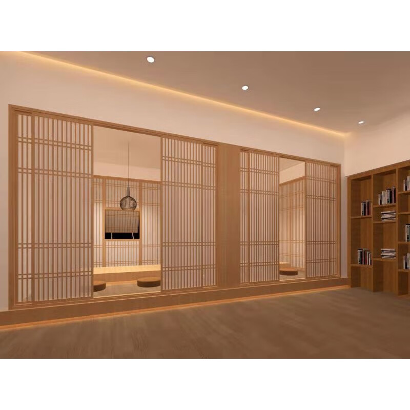日式折叠门 全屋和室推拉门日式榻榻米门格子门吊轨门实木门折叠l
