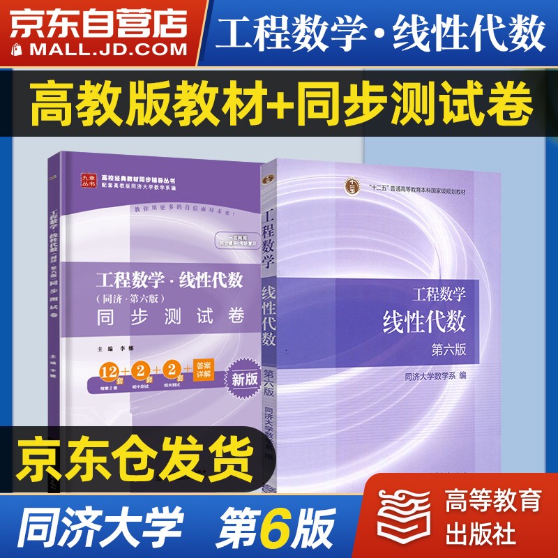 工程数学 线性代数 同济第六版教材 九章同步测试卷（套装共2册）（高教社）