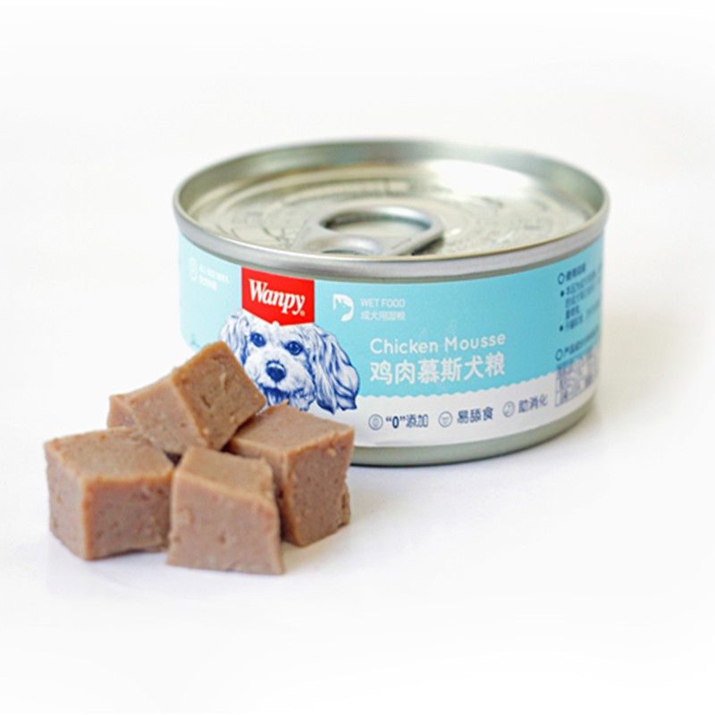 wanpy狗罐头 成犬幼犬零食湿粮牛肉鸡肉拌饭狗粮95g/罐零食顽皮狗罐头