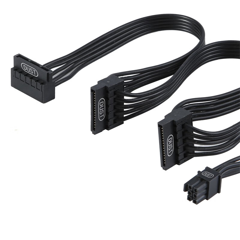 线小4pin转sata一分三 650mm硬盘连接线 小6pin转sata一分三电源线 65