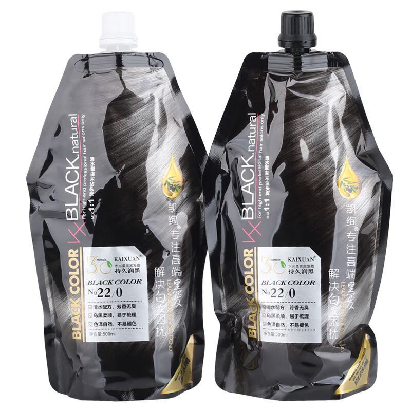 凯绚植物黑发霜水光膜力黑发霜自己染盖白发不沾头皮 水光膜力黑 0mlx