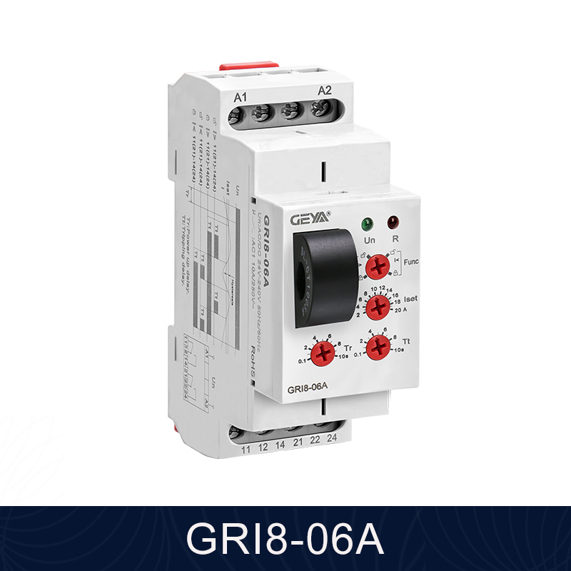 geay格亚-06ab过/欠电流监控继电器2a-20a可调dc24v交流220 gri8-06a