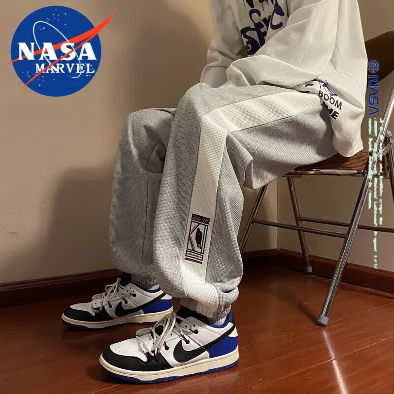 NASA MARVEL休闲裤男春秋束脚长裤潮牌弹力阔腿宽松百搭大码男装 灰色 2XL 使用感如何?