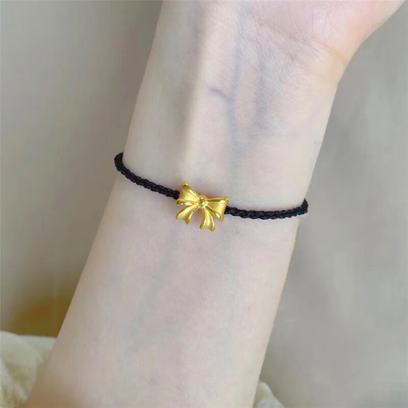 周大福藏蕴·传承蝴蝶结手链女999硬金转运珠手串在逃公主手绳送女