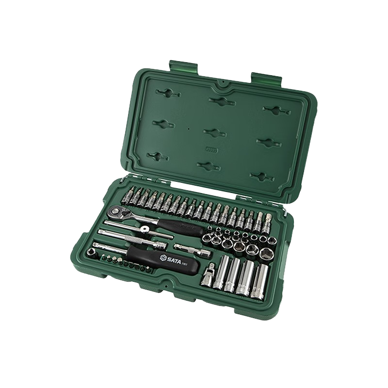 世達（SATA）汽修工具箱6.3MM系列棘輪扳手套筒組套52件小飛套裝09002 （09002) 52件6.3mm系列套筒組套
