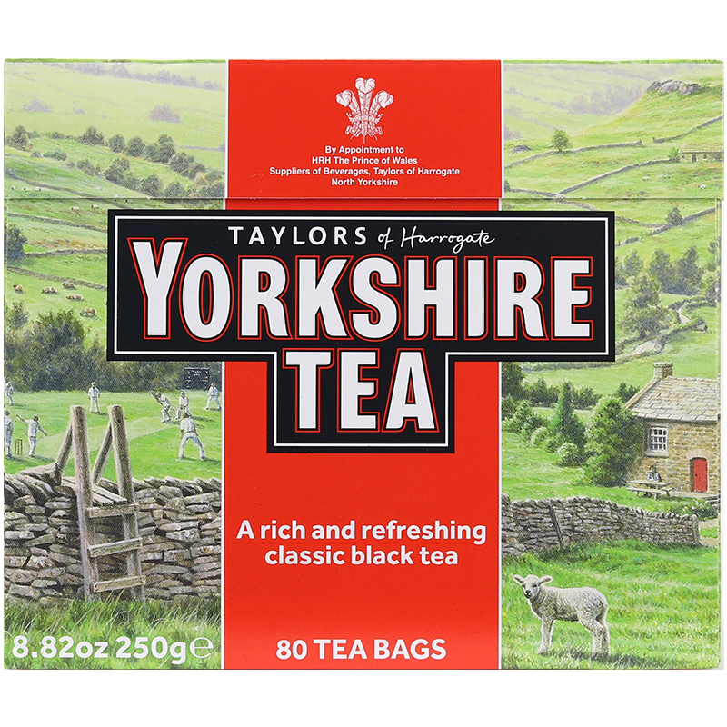 TAYLORS OF HARROGATE 原装进口英国茶 泰勒Yorkshire 约克夏郡英式红茶包 浓郁下午茶 约克夏红茶500g（到25年7月后）