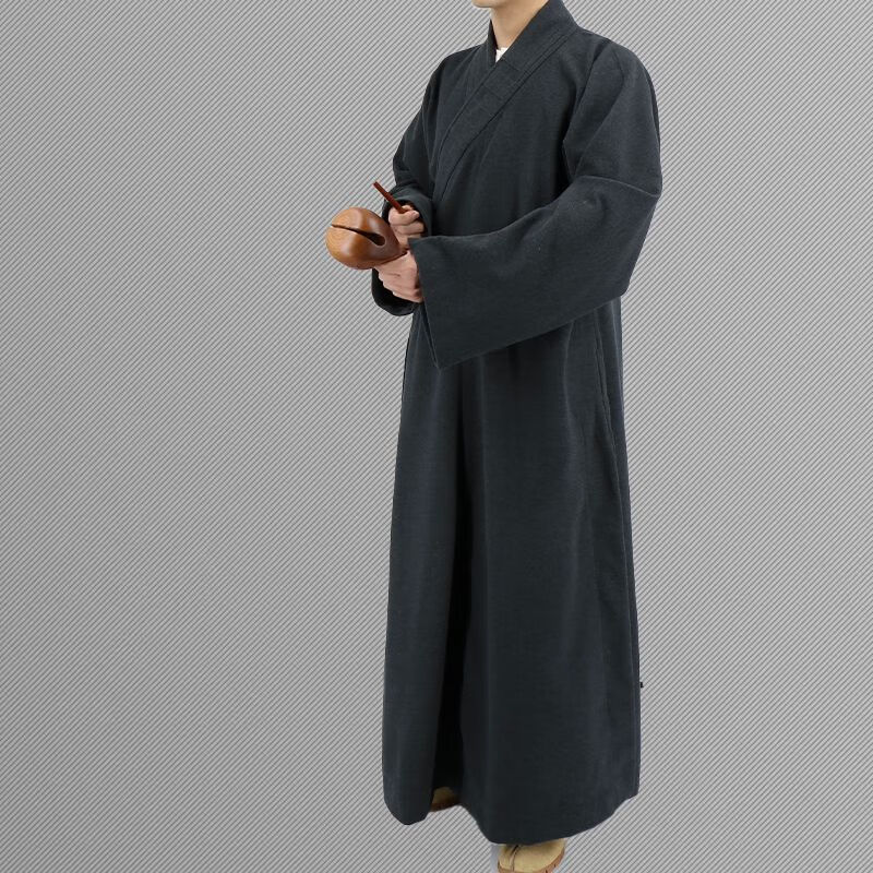 polongjubaqi秋冬出家师父长褂僧服毛呢僧人僧衣长衫大褂男和尚棉衣