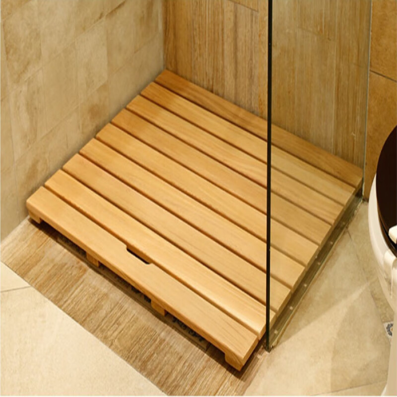 定制浴室洗浴房实木防滑脚踏板垫淋浴木地垫防腐木地板隔水木脚垫 1x1cm