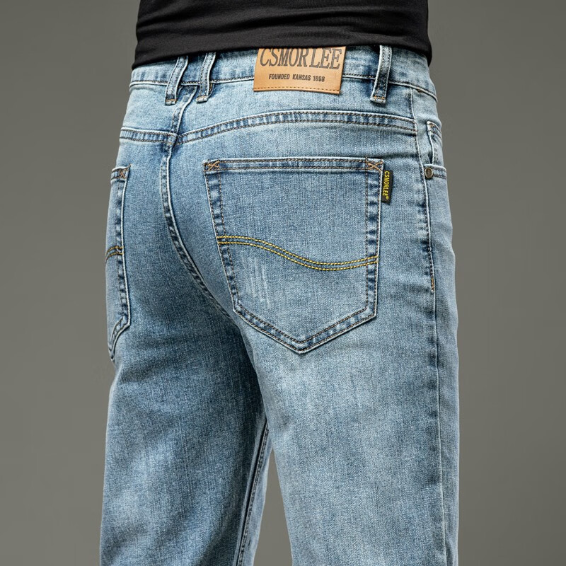 feiyu lee男装牛仔裤男夏季新款直筒商务百搭男裤休闲修身弹力复古长