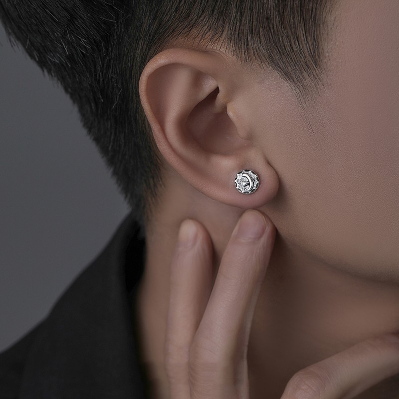 celekimo 潮男生复古耳钉男潮感小众耳钉男士单只耳环潮学生耳钉 男友